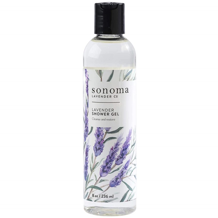 Bottle of Sonoma Lavender Shower Gel on a white background