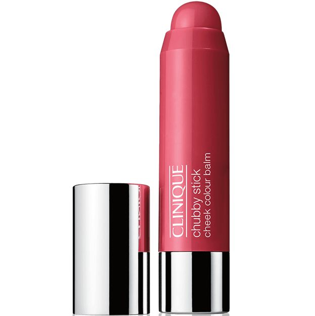 Clinique chubby stick cheek color balm in pink on a white background