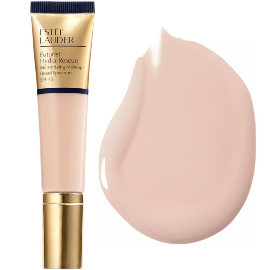 Tube of ESTÉE LAUDER Futurist Hydra Rescue and a color swatch.