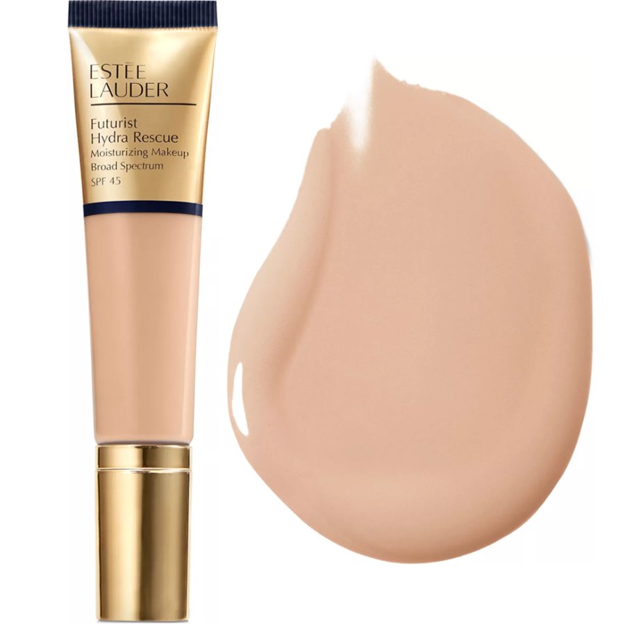 Tube of ESTÉE LAUDER Futurist Hydra Rescue and a color swatch.
