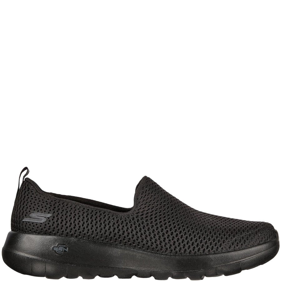 Black slip-on sneaker on a white background