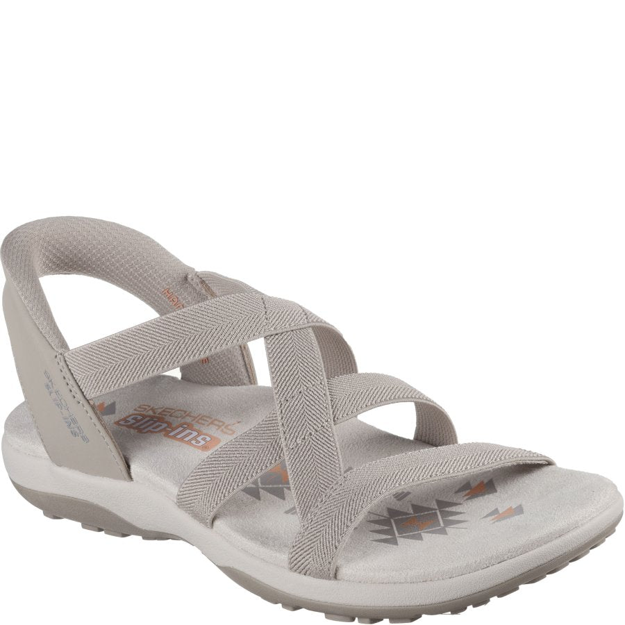 SKECHERS Womens Slip-ins: Reggae Slim - Stretch Flex - Taupe