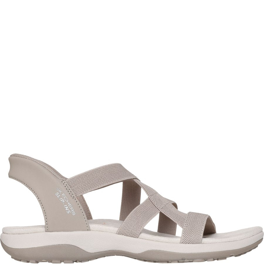 SKECHERS Womens Slip-ins: Reggae Slim - Stretch Flex - Taupe
