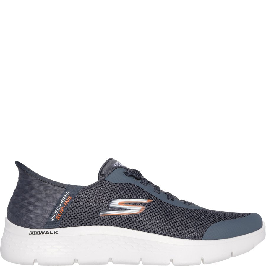 Skechers shoe with 'G-Train' and 'G-Walk' branding on a white background