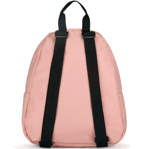 Pink Jansport backpack with black straps on a white background