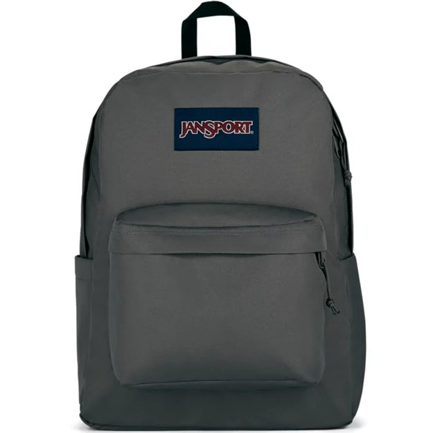 Gray backpack with JanSport logo on a white background