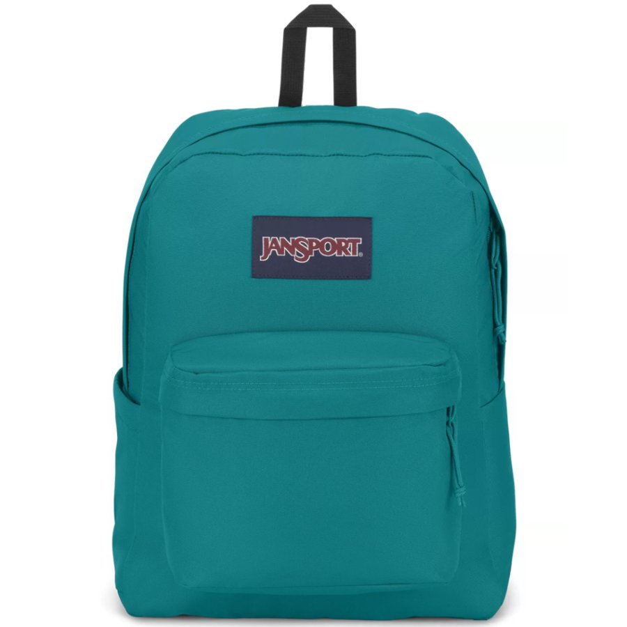 Teal backpack with JanSport logo on a white background