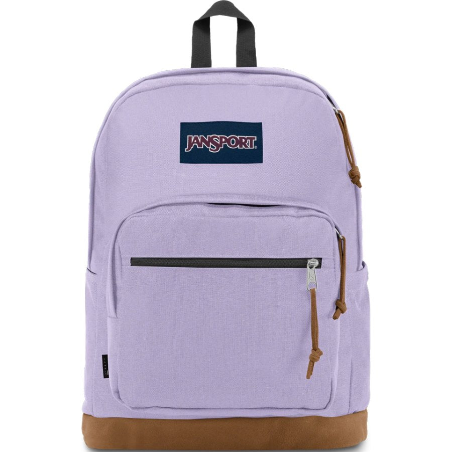Purple backpack with a Jansport logo on a white background