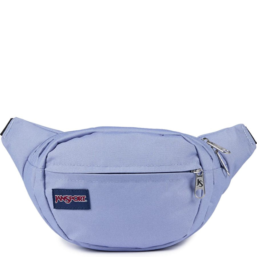 Purple waist bag with JanSport logo on a white background