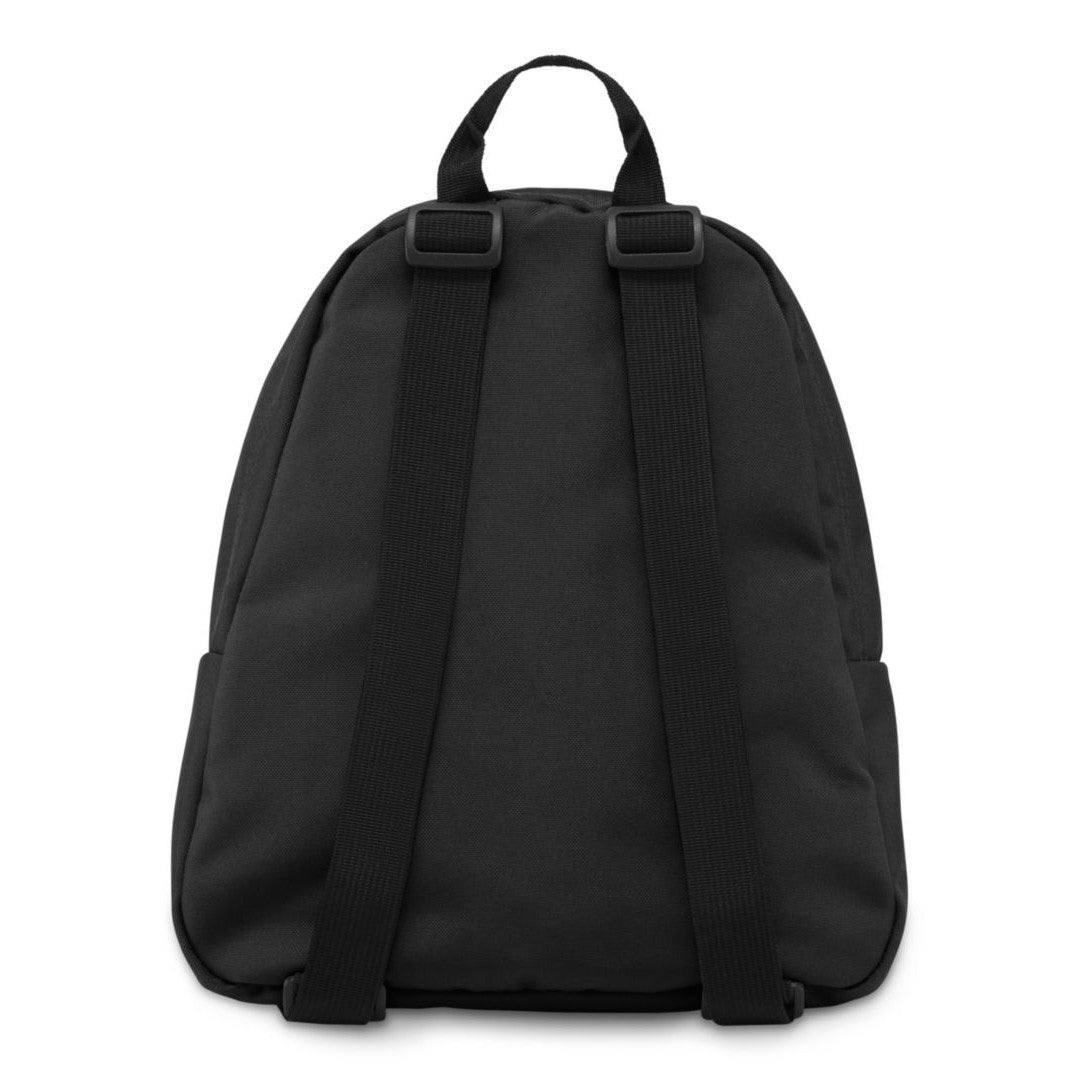 Black backpack on a white background