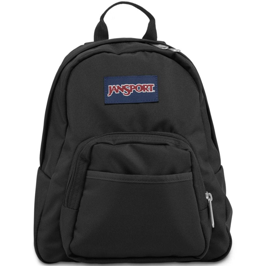Black backpack with Jansport logo on a white background
