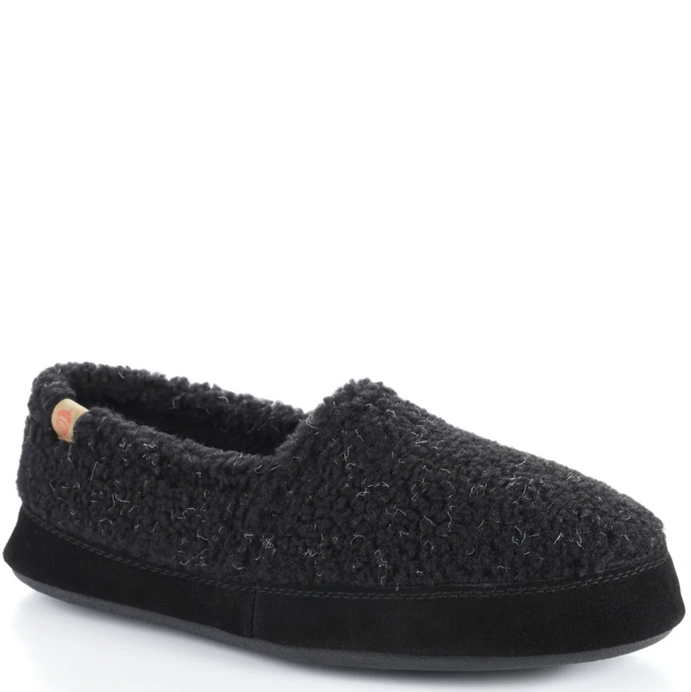 Black slipper on a white background