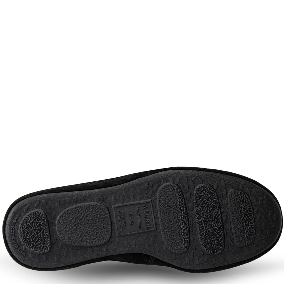 Black shoe sole with brand logo on a white background