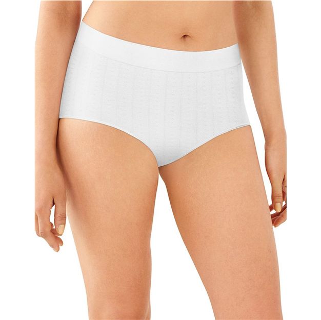 White underwear worn by a person on a white background