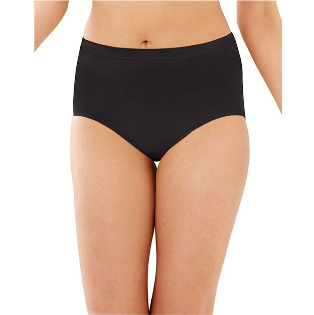 Black high-waisted underwear on a white background