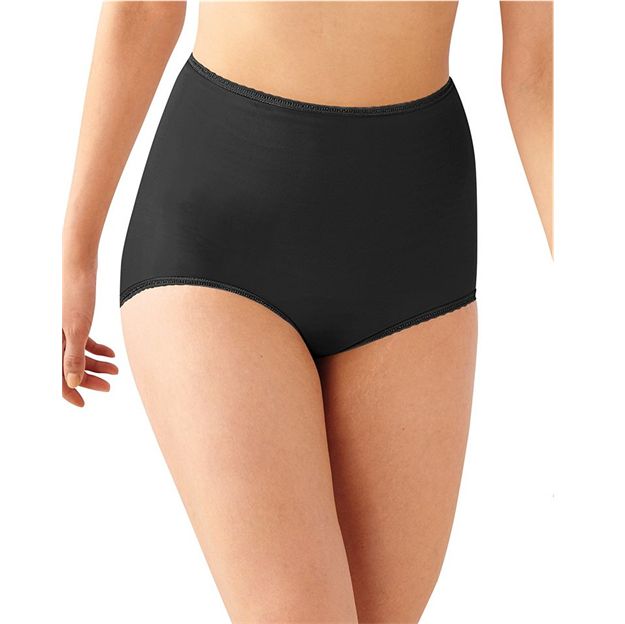 Black high-waisted underwear worn by a person on a white background