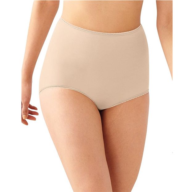 Beige high-waisted underwear worn by a person on a white background