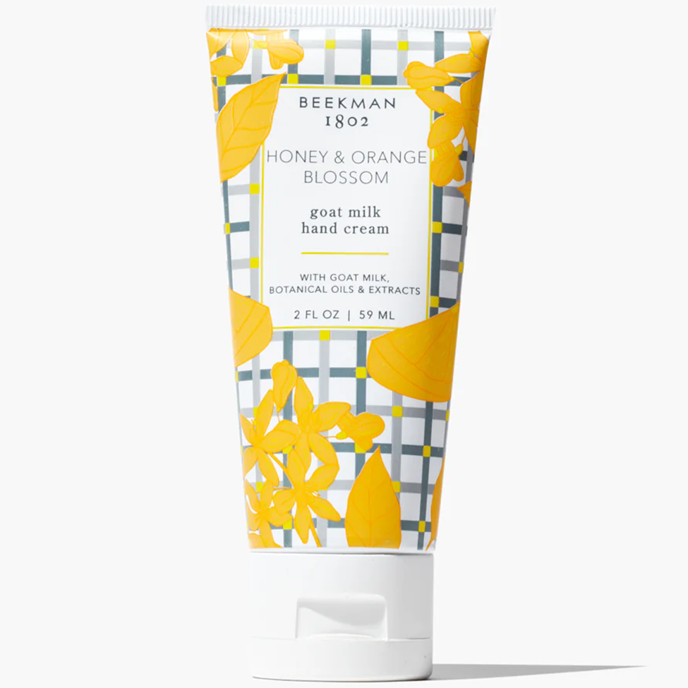 Beekman 1802 Honey & Orange Blossom goat milk hand cream on a white background