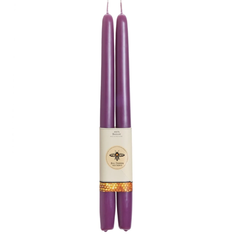 Beeswax 12" Standard Taper Set of 2 - Lilac
