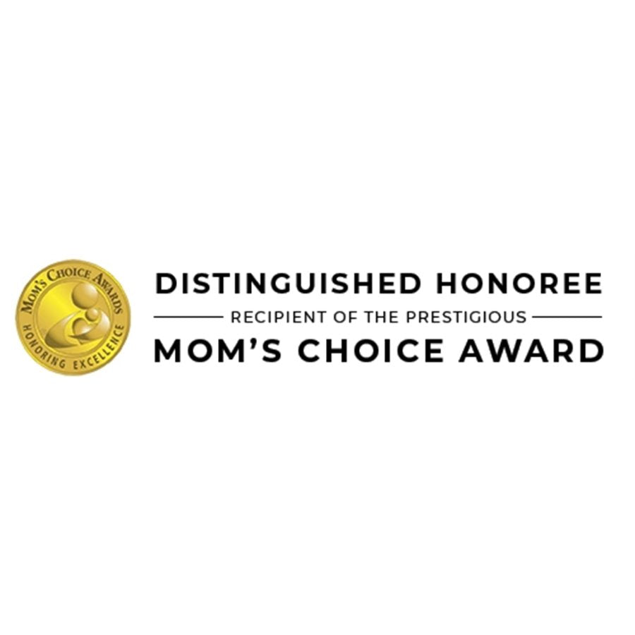 Mom's Choice Award logo with text on a white background