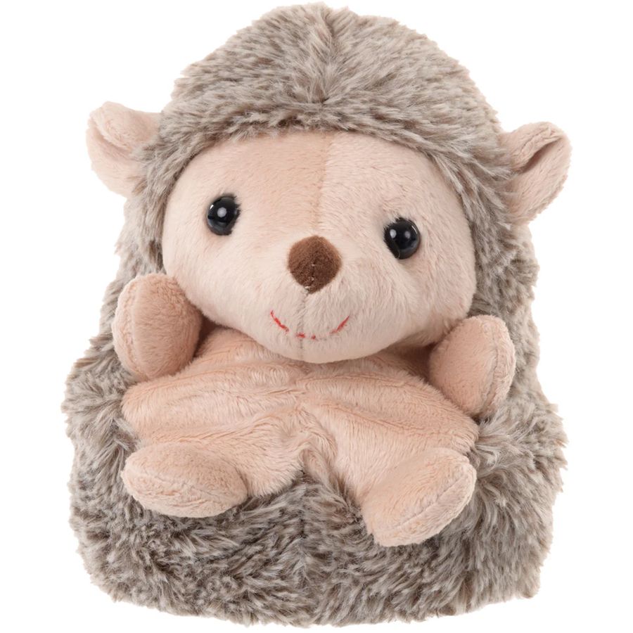 Plush toy hedgehog with a soft texture on a white background