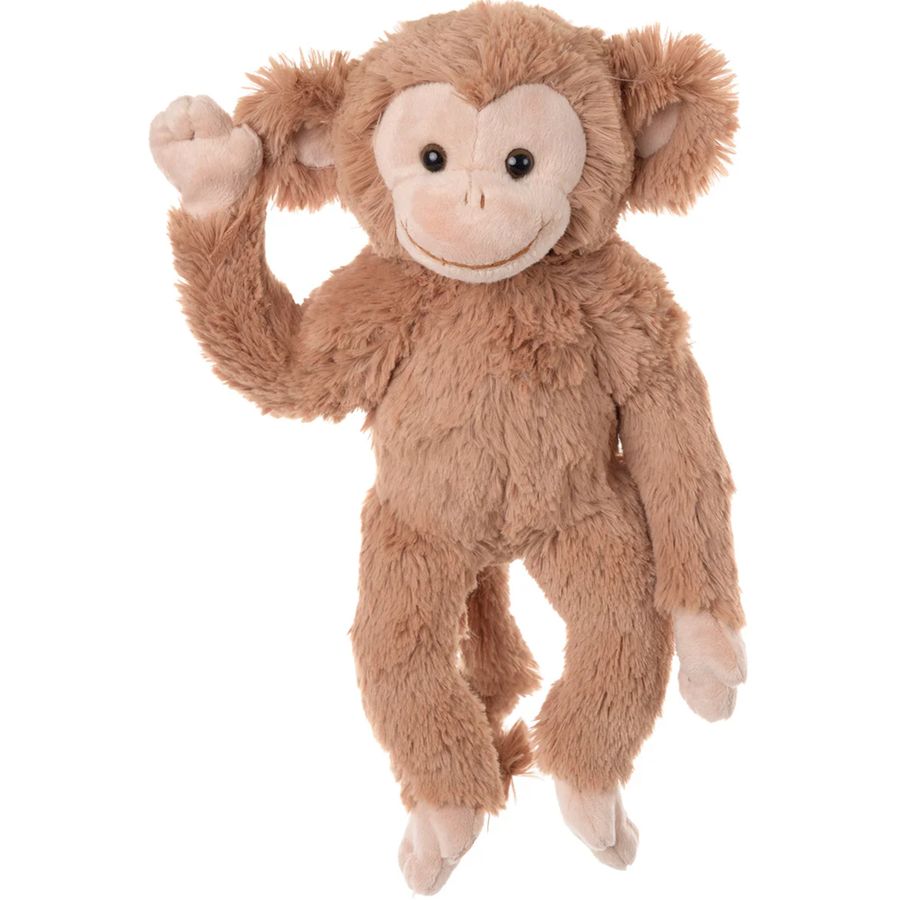 Plush monkey toy on a white background