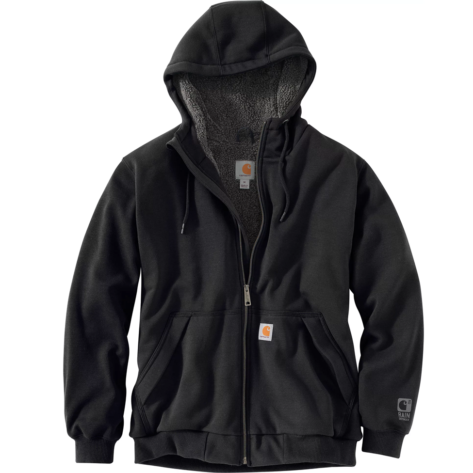 Black hoodie with Carhartt logo on a white background