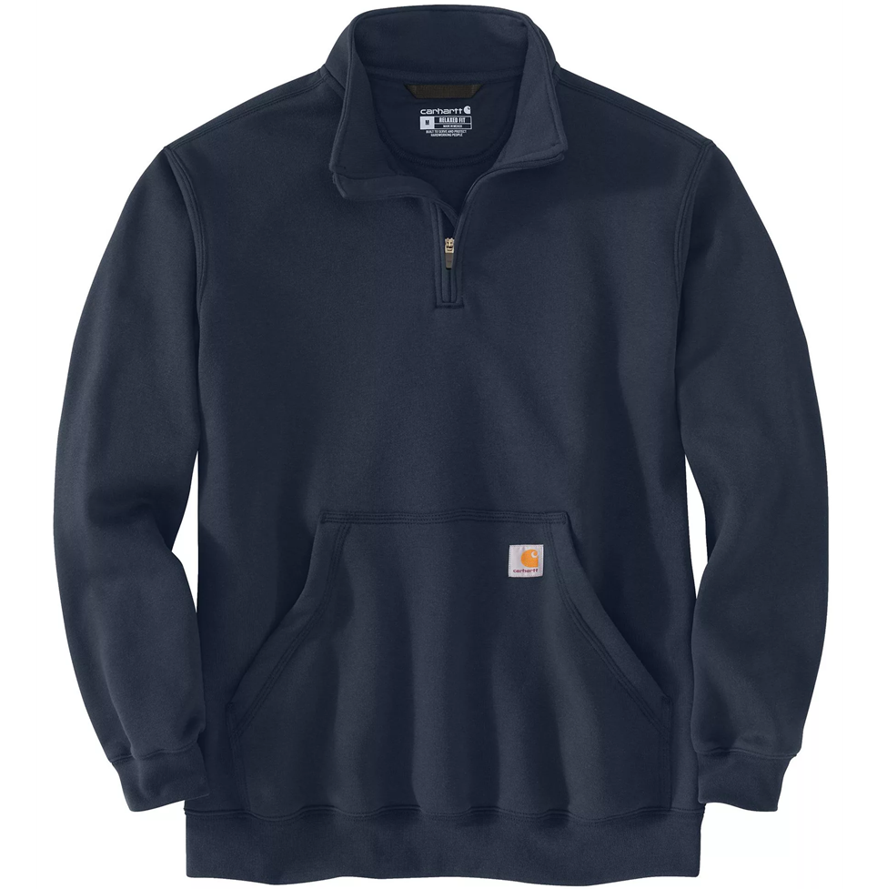 Navy blue pullover with Carhartt logo on a white background