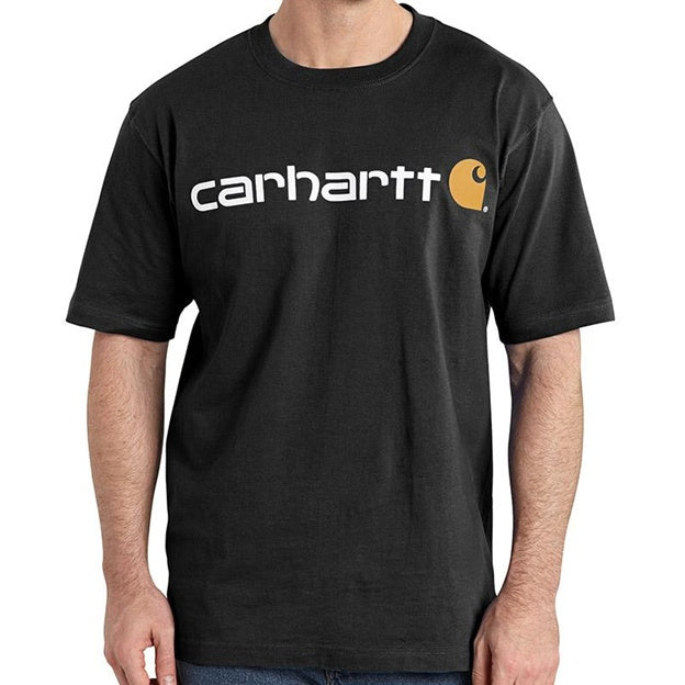Black t-shirt with Carhartt logo on a white background