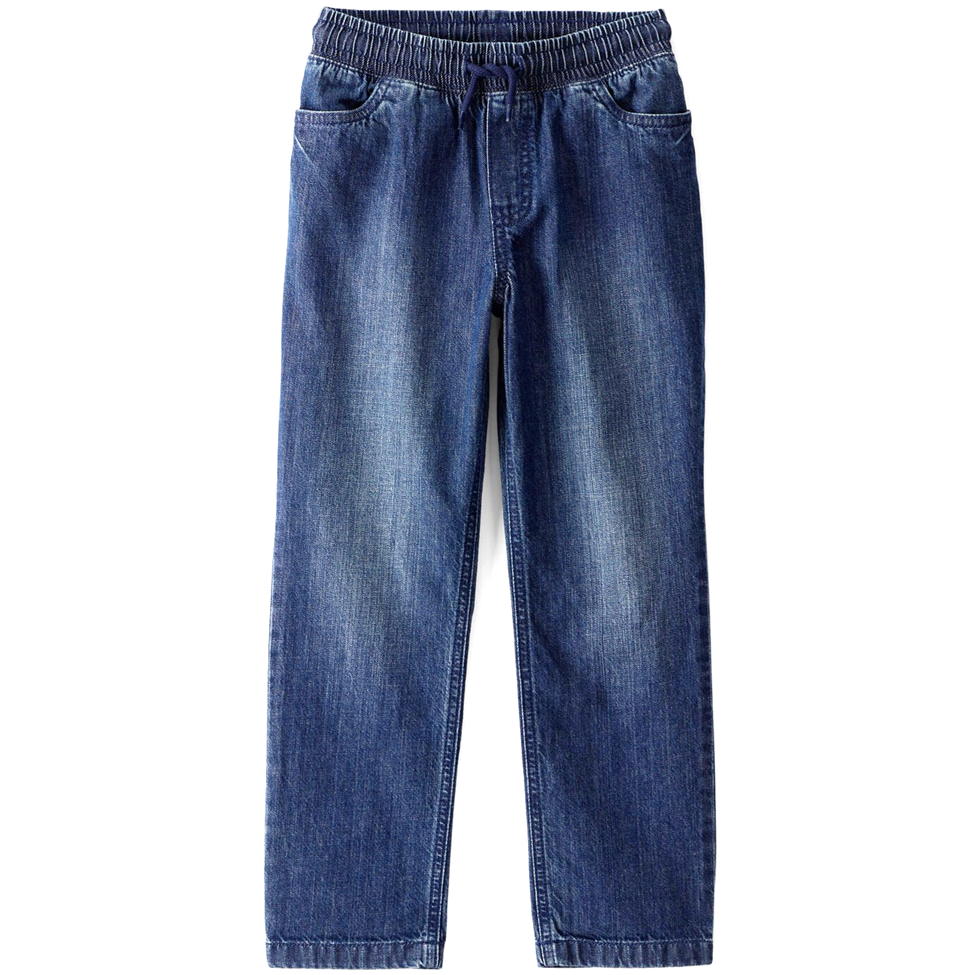 Blue jeans on a white background