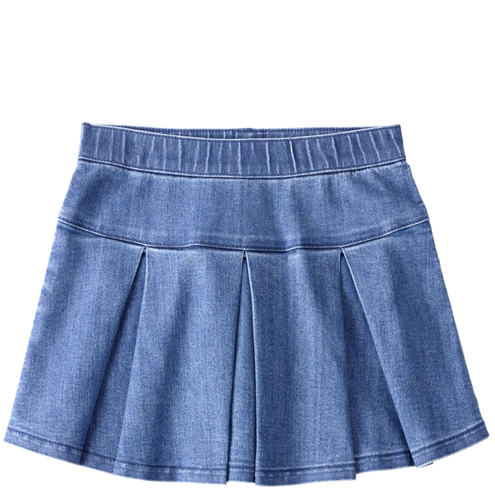 Blue pleated skirt on a white background