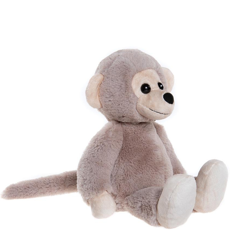 Plush monkey toy on a white background