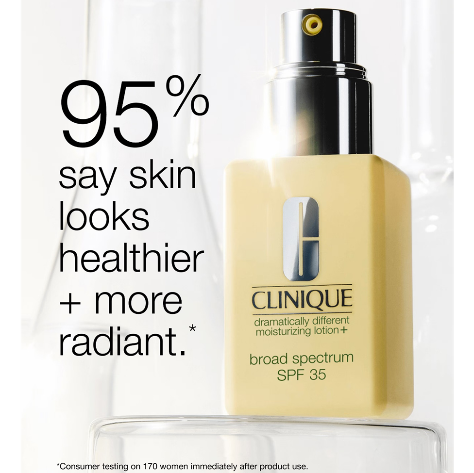 Clinique skincare product with text on a white background