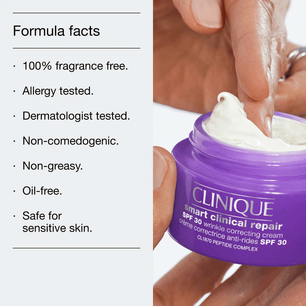 Clinique smart clinical repair cream with formula facts on the side