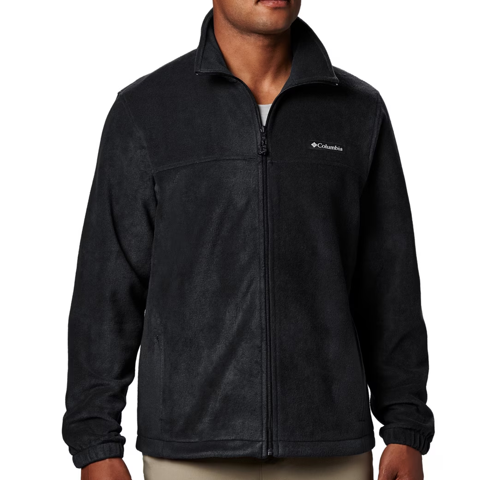 Black Columbia jacket on a white background