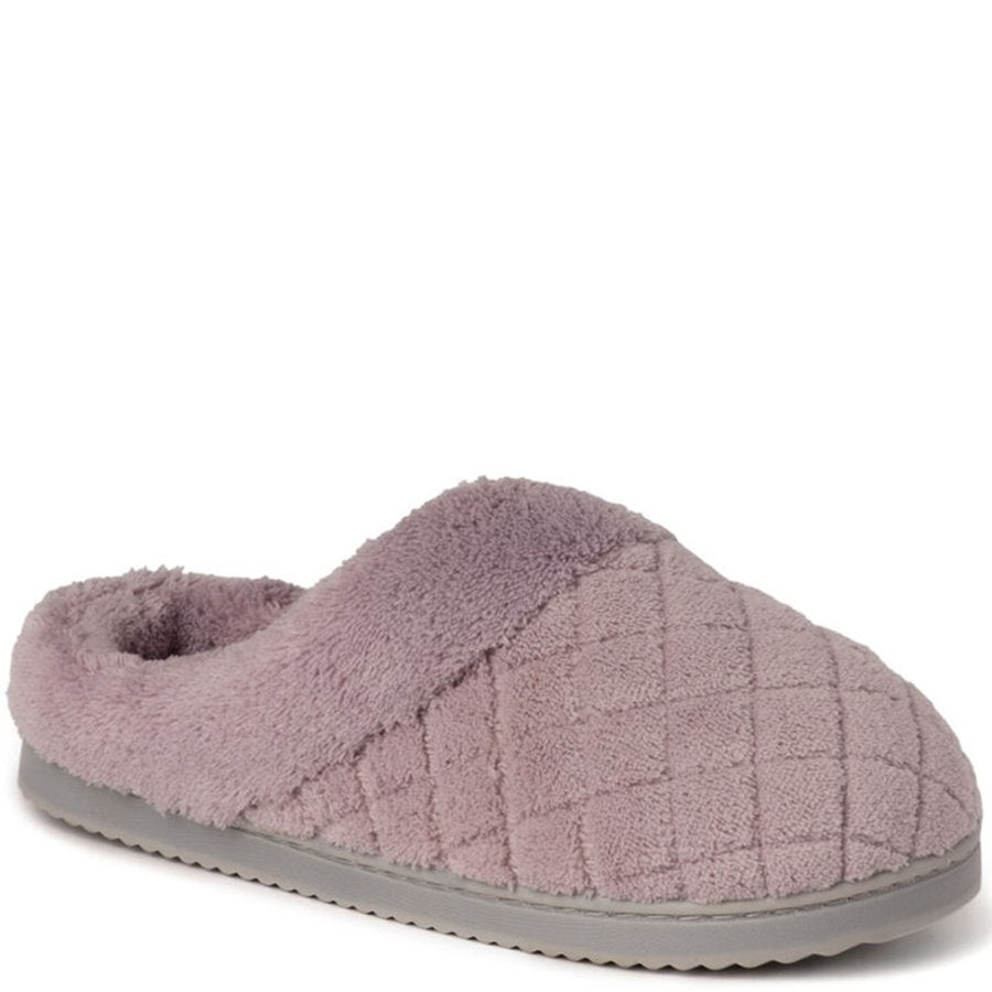 Pink slipper with textured surface on a white background