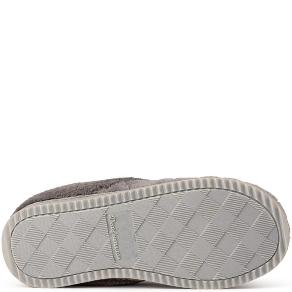 Gray shoe sole with brand logo on a white background