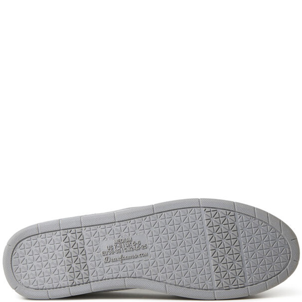 Gray shoe sole with brand logo on a white background