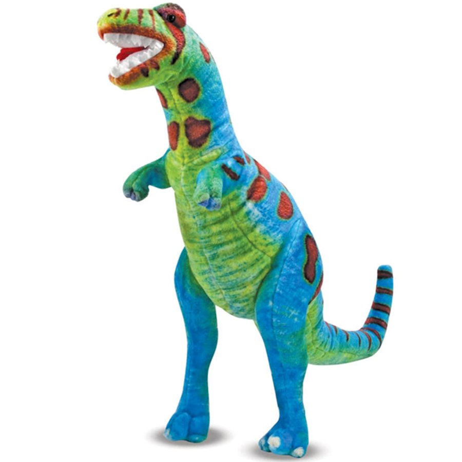 Colorful dinosaur toy on a white background