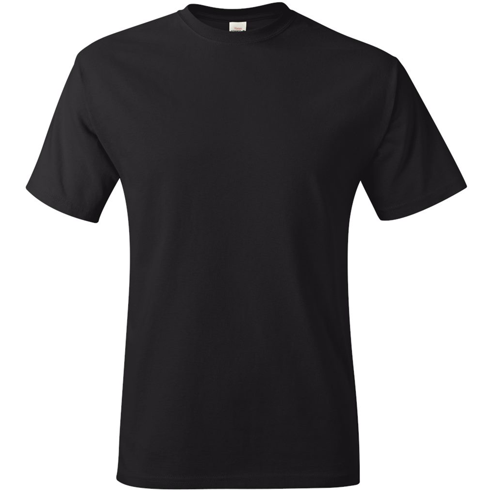 Black t-shirt on a white background