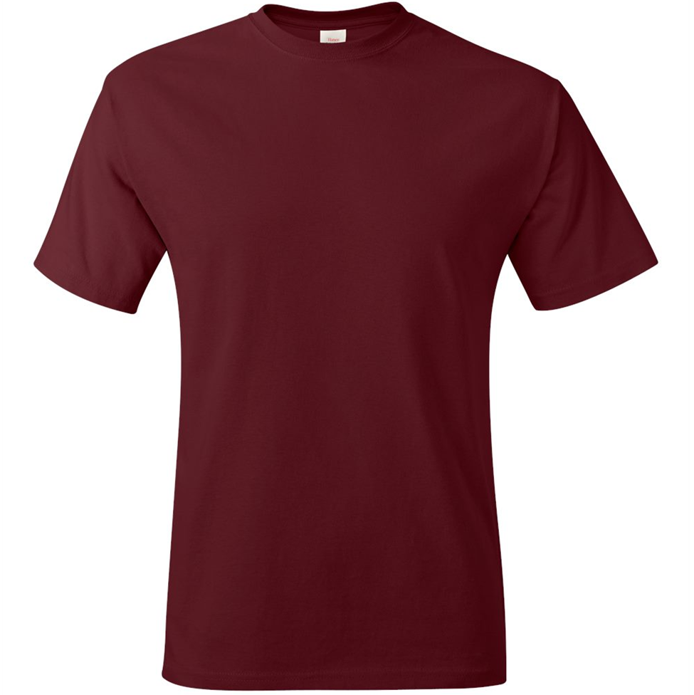 Maroon t-shirt on a white background