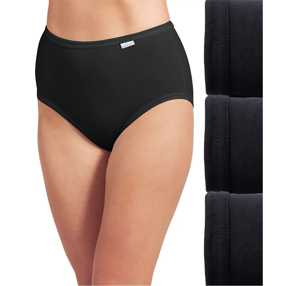Black women's underwear on a white background