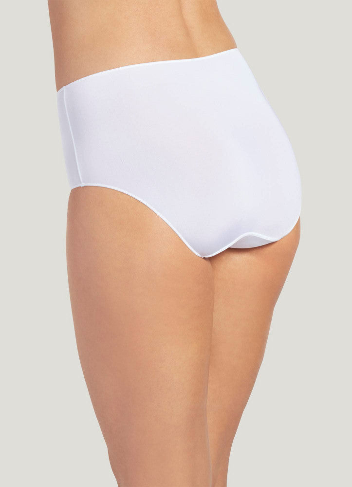 White high-waisted underwear on a neutral background