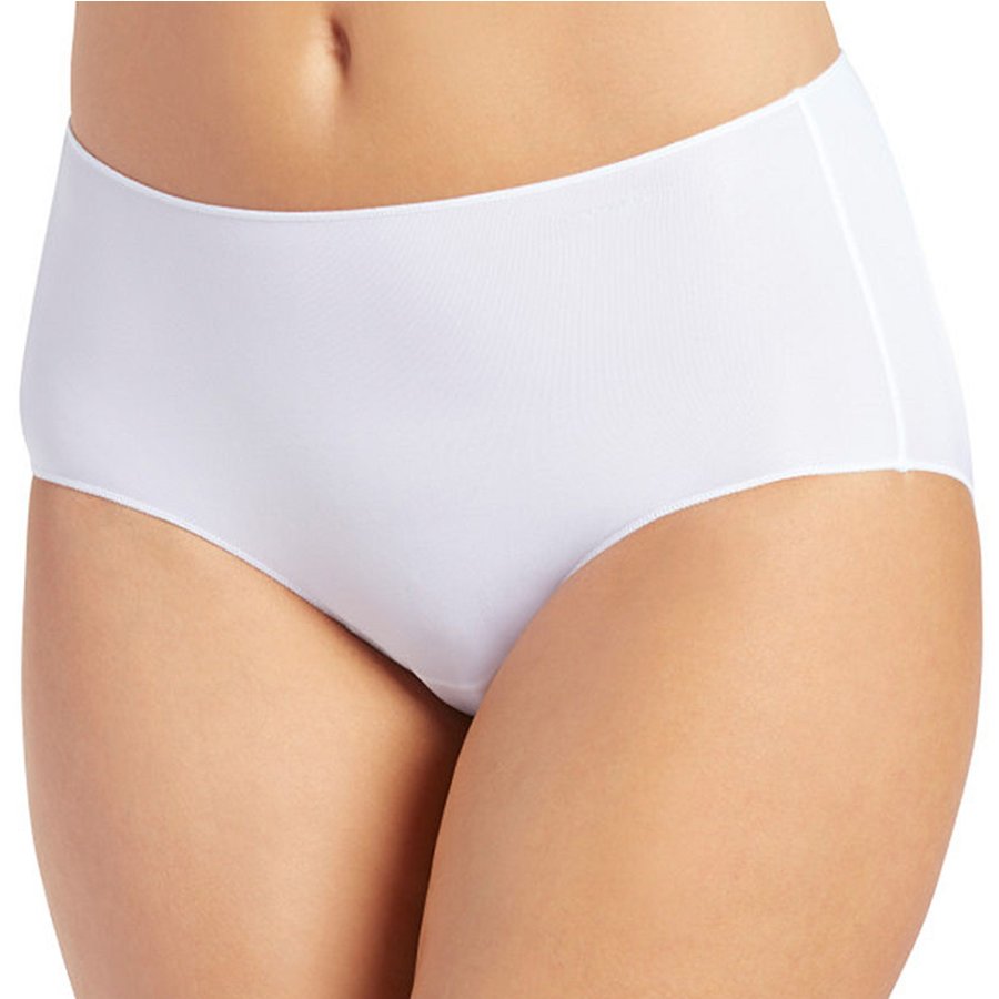 White underwear on a person against a white background