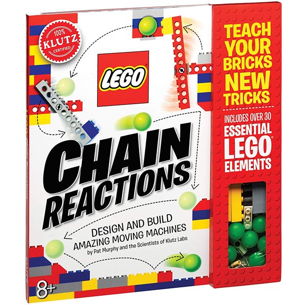 LEGO Chain Reactions kit packaging with LEGO logo and building blocks on a white background