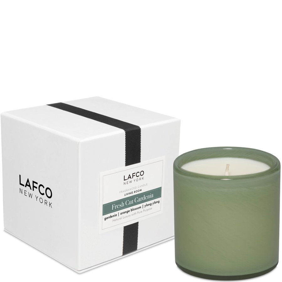 LAFCO Hand Blown Glass Candle 6.5 oz - Fresh Cut Gardenia