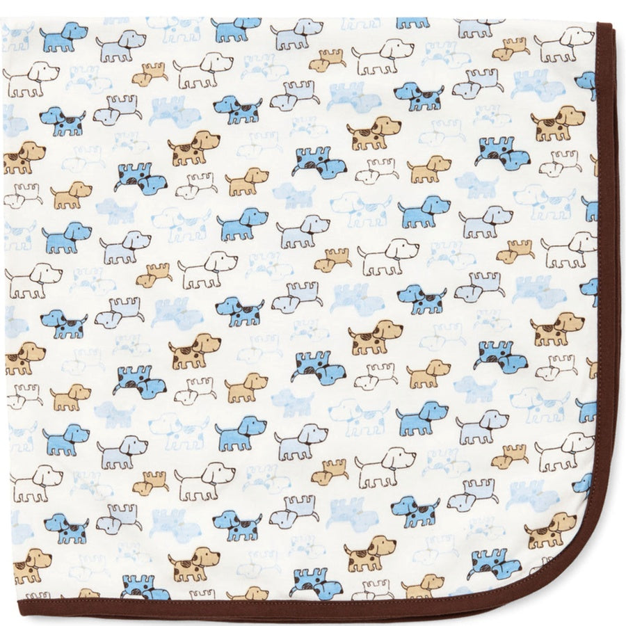 Baby blanket with dog pattern on a white background