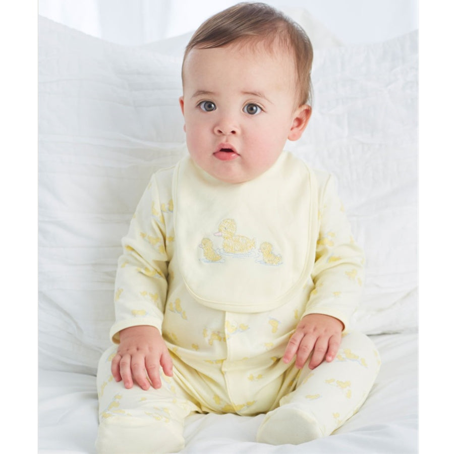 Infant Unisex LITTLE ME Footed Sleeper & Bib Set - Yellow Duck
