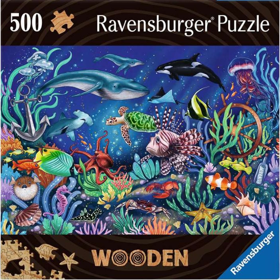 Ravensburger puzzle packaging with an underwater scene design.