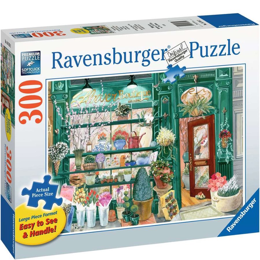Ravensburger puzzle box with a store front design on the packaging